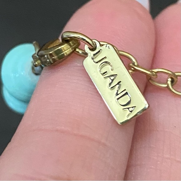 The AKOLA Project Uganda Handmade Blue Agate Paper Beads Double Strand Necklace - Picture 15 of 15